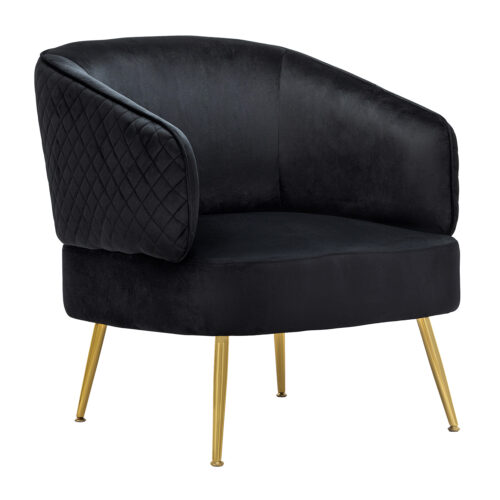 300-327 Πολυθρόνα Claire Μαύρο 67 x 75 x 55 Βελούδο, Μέταλλο 300-327
