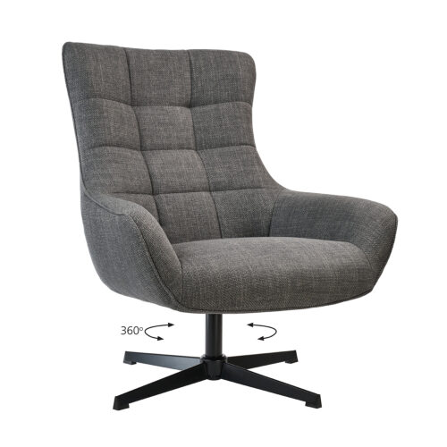 300-354_2 Πολυθρόνα Twin Γκρι 83 x 89 x 99 Μέταλλο, Ύφασμα 300-354