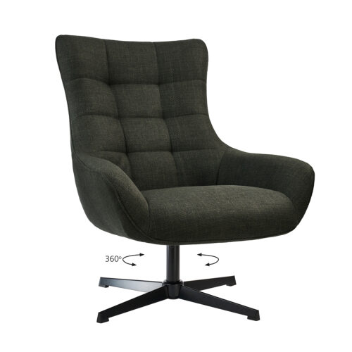 300-356_2 Πολυθρόνα Twin Σκούρο Κυπαρισσί 83 x 89 x 99 Μέταλλο, Ύφασμα 300-356