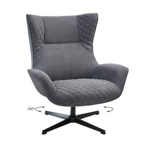 300-359_2 Πολυθρόνα Gossip Γκρι 90 x 87 x 105 Μέταλλο, Ύφασμα 300-359