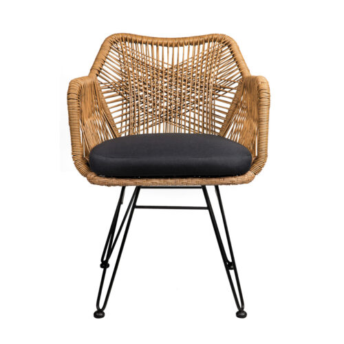 900-225_1 Πολυθρόνα Manhattan Φυσικό 59 x 62 x 85 Wicker, Μέταλλο 900-225