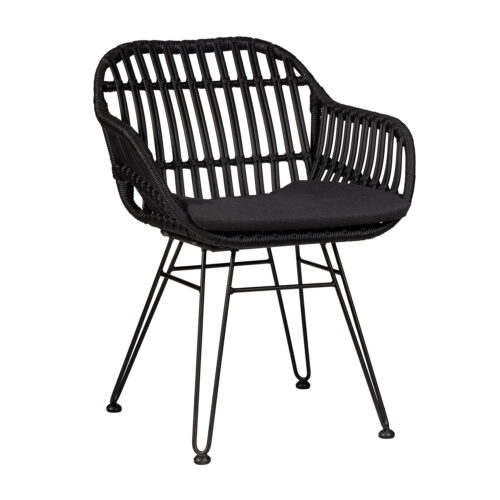 900-239 Πολυθρόνα Malibu Μαύρο 61 x 63 x 80 Wicker 900-239