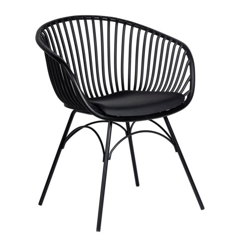 900-243 Πολυθρόνα Quasar Μαύρο 59.50 x 55 x 78 Μέταλλο, Πολυπροπυλένιο (PP) 900-243