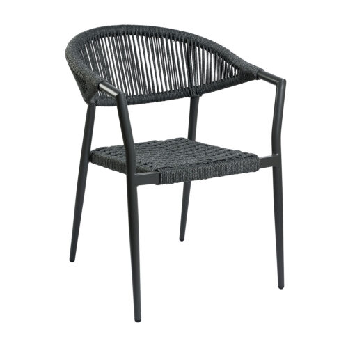 Πολυθρόνα Oggi με Γκρι σχοινί 55.5 x 59 x 78.5 Αλουμίνιο, Σχοινί 900-271