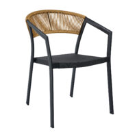 Πολυθρόνα Beluga Φυσικό με Μαύρο Σκελετό 56 x 60 x 80 Αλουμίνιο, Συνθετικό σχοινί 900-289