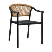 Πολυθρόνα Aloha-TX φυσικό με μαύρο σκελετό 55.5 x 60.5 x 77.5 Αλουμίνιο, Συνθετικό σχοινί 900-318