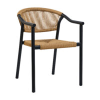 Πολυθρόνα Aloha φυσικό με μαύρο σκελετό 55.5 x 60.5 x 77.5 Αλουμίνιο, Συνθετικό σχοινί 900-322