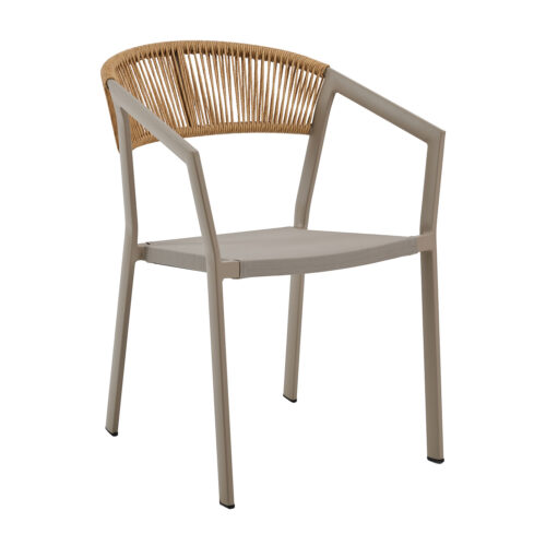 Πολυθρόνα Beluga Φυσικό με Μόκα Σκελετό 56 x 60 x 80 Αλουμίνιο, Συνθετικό σχοινί 900-325