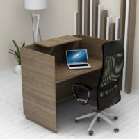 Γραφείο υποδοχής - reception Lemmon Megapap χρώμα καρυδί 120x70x110εκ.