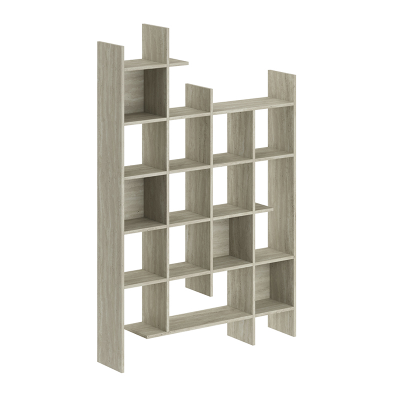 GP037-01024-2 Βιβλιοθήκη Manco Megapap χρώμα travertine 122x25,5x188εκ.