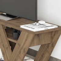 Έπιπλο τηλεόρασης Pipralla Megapap χρώμα ανοιχτό καρυδί 110x30x40εκ.