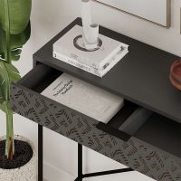 GP037-01913-3 Κονσόλα Heaton Megapap μεταλλική - μελαμίνης χρώμα ανθρακί 110x35,6x90εκ.