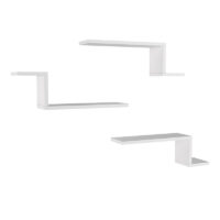 GP042-01591-5 Ραφιέρα τοίχου Lowa Megapap 3 τεμαχίων χρώμα λευκό 57,7x14,5x18εκ.