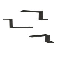 Ραφιέρα τοίχου Lowa Megapap 3 τεμαχίων χρώμα ανθρακί 57,7x14,5x18εκ.