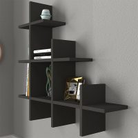 GP042-01632-3 Ραφιέρα τοίχου Juke Megapap χρώμα ανθρακί 81,8x18x80εκ.