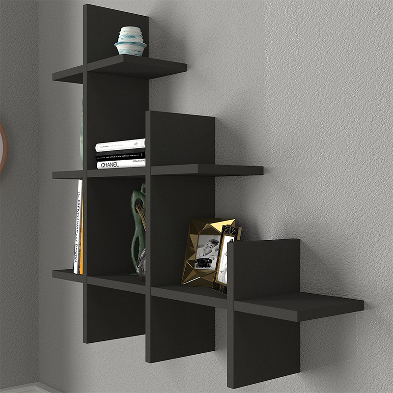 GP042-01632-3 Ραφιέρα τοίχου Juke Megapap χρώμα ανθρακί 81,8x18x80εκ.