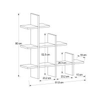 GP042-01632-5 Ραφιέρα τοίχου Juke Megapap χρώμα ανθρακί 81,8x18x80εκ.