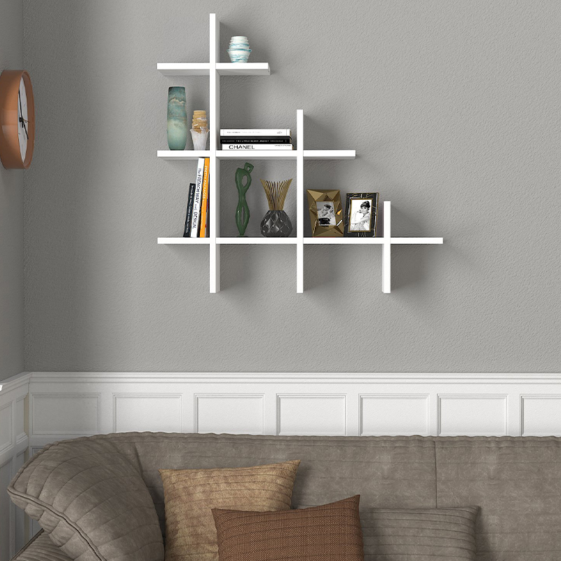 GP042-01633-2 Ραφιέρα τοίχου Juke Megapap χρώμα λευκό 81,8x18x80εκ.