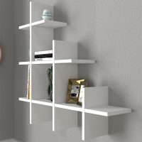 GP042-01633-3 Ραφιέρα τοίχου Juke Megapap χρώμα λευκό 81,8x18x80εκ.