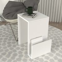 Τραπεζάκι βοηθητικό Regnar Megapap χρώμα λευκό  43,1x33,5x52εκ.