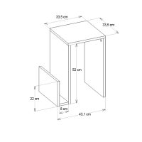Τραπεζάκι βοηθητικό Regnar Megapap χρώμα λευκό  43,1x33,5x52εκ.