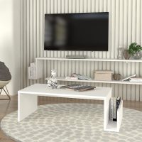 Τραπεζάκι σαλονιού Regnar Megapap χρώμα λευκό 100,6x55x31,8εκ.