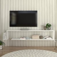 Έπιπλο τηλεόρασης επιτοίχιο Regnar Megapap χρώμα λευκό 168,6x25x31,8εκ.