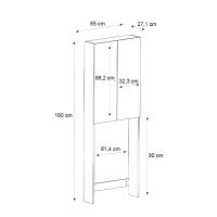 Έπιπλο πλυντηρίου Romme Megapap χρώμα μαύρο 65x27,1x180εκ.