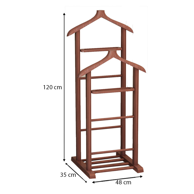 Επιδαπέδια κρεμάστρα Beta II Megapap ξύλινη χρώμα καρυδί 48x35x120εκ.
