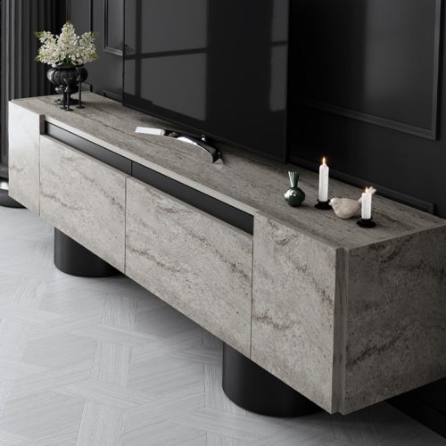 Έπιπλο τηλεόρασης Haven Megapap χρώμα travertine 180x30x50εκ.