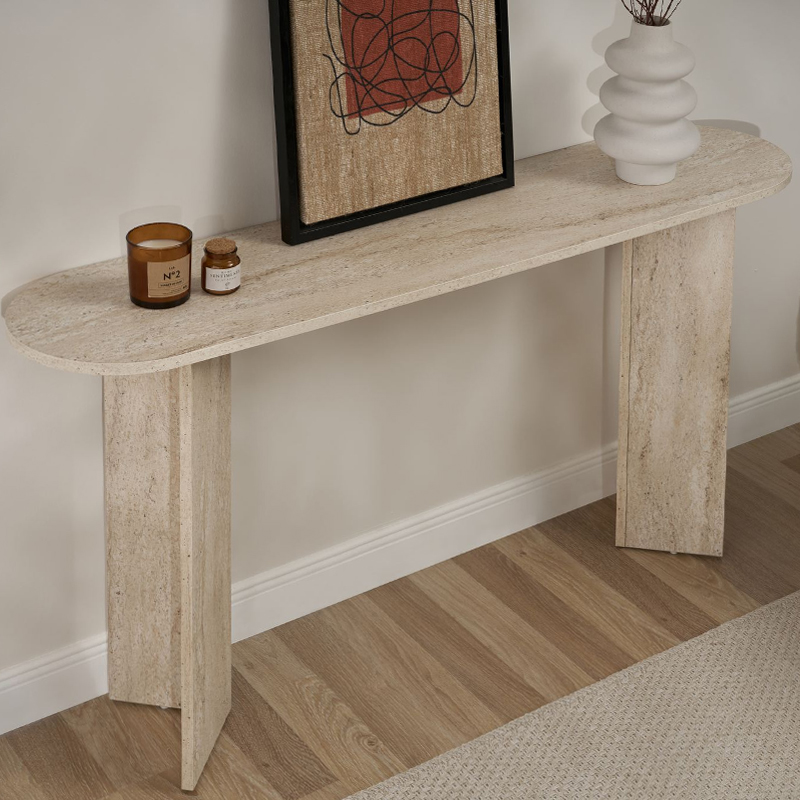 GP052-02281-1 Κονσόλα Sira Megapap χρώμα travertine 150x35x75εκ.