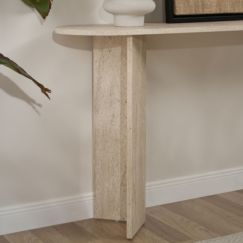 GP052-02281-4 Κονσόλα Sira Megapap χρώμα travertine 150x35x75εκ.