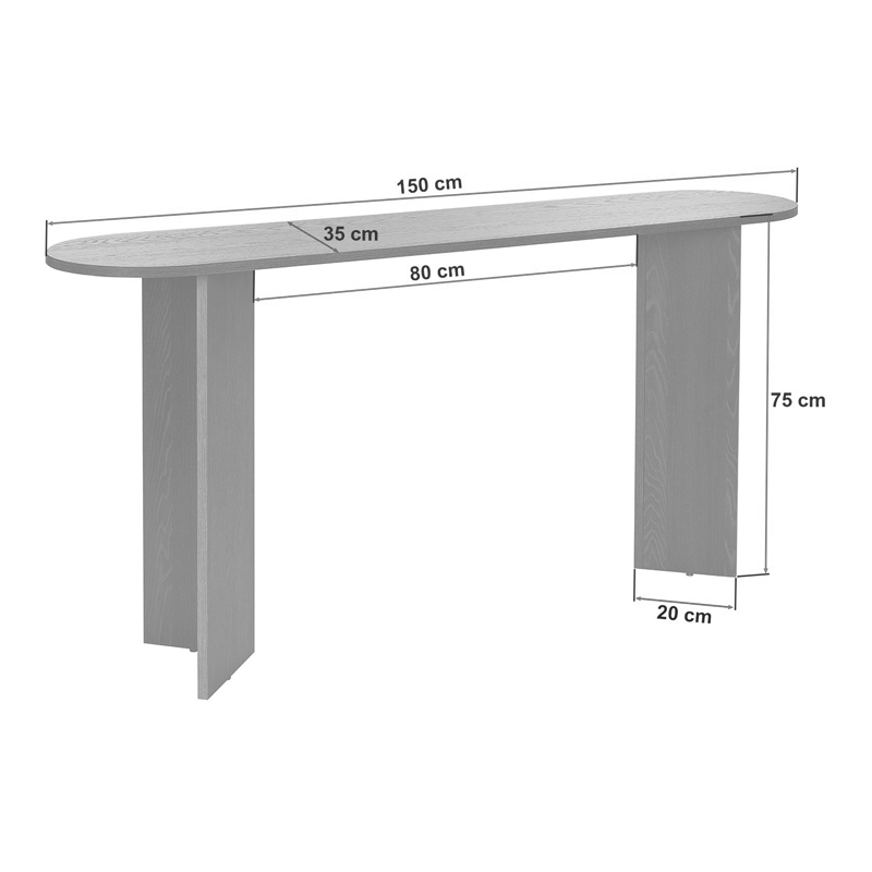 GP052-02281-6 Κονσόλα Sira Megapap χρώμα travertine 150x35x75εκ.