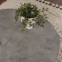 Τραπεζάκι σαλονιού σετ 2 τμχ Moira Megapap χρώμα γκρι σκυροδέματος Ø90x41εκ.