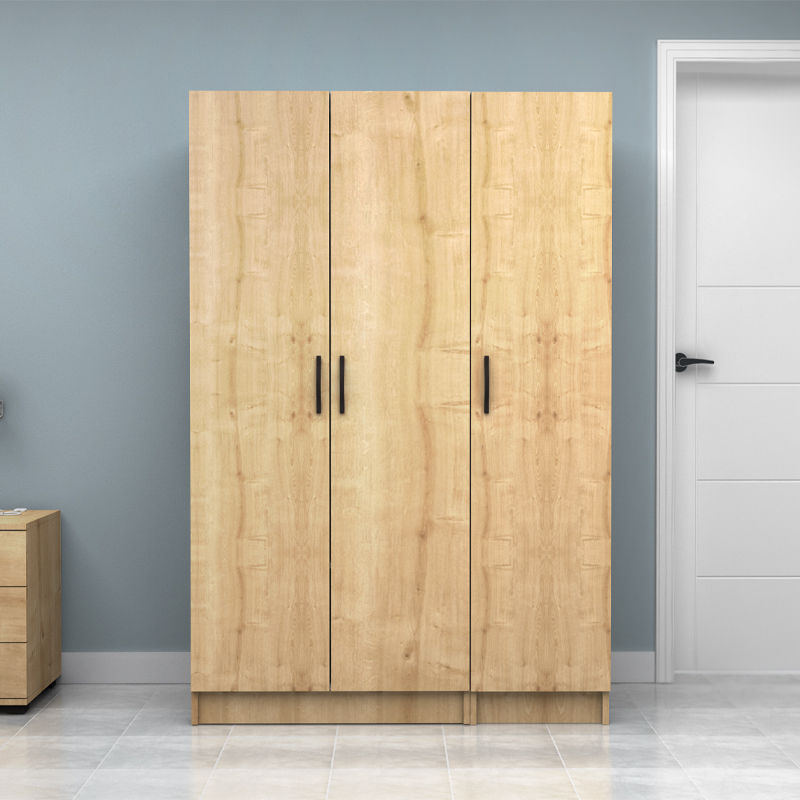 GP100-01092-3 Ντουλάπα ρούχων Vivian Megapap τρίφυλλη χρώμα φυσικό οξιάς 120x51,8x181εκ.