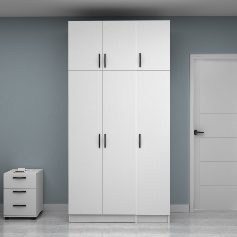 GP100-01101-3 Ντουλάπα ρούχων Vivian Megapap τρίφυλλη με πατάρι χρώμα λευκό 120x51,8x240εκ.