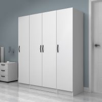 GP100-01171-2 Ντουλάπα ρούχων Vivian Megapap τετράφυλλη χρώμα λευκό 160x51,8x181εκ.