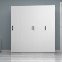 GP100-01171-3 Ντουλάπα ρούχων Vivian Megapap τετράφυλλη χρώμα λευκό 160x51,8x181εκ.