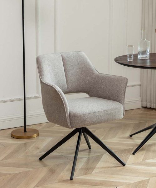 Vogue πολυθρόνα περιστρεφόμενη 68x68x82εκ. Ανοιχτό Γκρι