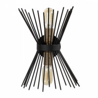 ΑΠΛΙΚΑ ΤΟΙΧΟΥ 2ΦΩΤΗ ΜΕΤΑΛΛΙΚΗ ΜΑΥΡH HM7299 23X16X33 εκ.