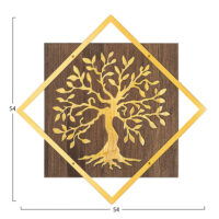 ΔΙΑΚΟΣΜΗΤΙΚΟ ΤΟΙΧΟΥ ΔΕΝΤΡΟ HM4752-ΦΥΛΛΑ ΜΕΤΑΛΛΟΥ ΧΡΥΣΑ-ΞΥΛΟ 54x3(βάθος)x54Υεκ.