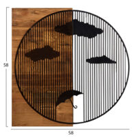 diakosmitiko-toichoy-fb94808-fylla-metal-2 ΔΙΑΚΟΣΜΗΤΙΚΟ ΤΟΙΧΟΥ HM4808-ΦΥΛΛΑ ΜΕΤΑΛΛΟΥ ΜΑΥΡΑ-ΞΥΛΟ 58x3(βάθος)x58Υεκ.