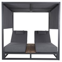 ΔΙΠΛΗ ΞΑΠΛΩΣΤΡΑ ΑΛΟΥΜΙΝΙΟΥ ΠΑΡΑΛΙΑΣ ΜΕ ΣΚΙΑΣΤΡΟ ΚΥΒΟΣ GALLANT HM6097.01 ΓΚΡΙ 2x2x2μ