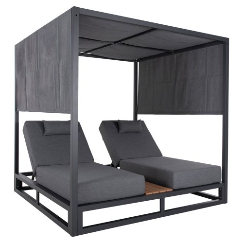 dipli-xaplostra-paralias-me-skiastro-kyb ΔΙΠΛΗ ΞΑΠΛΩΣΤΡΑ ΑΛΟΥΜΙΝΙΟΥ ΠΑΡΑΛΙΑΣ ΜΕ ΣΚΙΑΣΤΡΟ ΚΥΒΟΣ GALLANT HM6097.01 ΓΚΡΙ 2x2x2μ