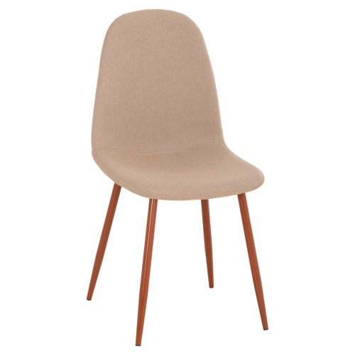 karekla-fb90010007-yfasma-mpez-kai-kafe- ΚΑΡΕΚΛΑ LEONARDO HM00100.07 ΥΦΑΣΜΑ ΜΠΕΖ ΚΑΙ ΚΑΦΕ ΜΕΤΑΛΛΙΚΑ ΠΟΔΙΑ 45x48x89.5Υεκ. 4τμχ