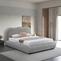 ΚΡΕΒΑΤΙ ΜΕ ΑΠΟΘ.ΧΩΡΟ KALLY HM729.01 ΓΚΡΙ FEAUX FUR ΥΦΑΣΜΑ--ΓΙΑ ΣΤΡΩΜΑ 160x200εκ