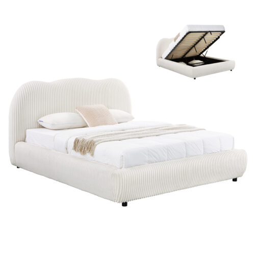 krebati-diplo-me-apothchoro-fb972903-mpe ΚΡΕΒΑΤΙ ΜΕ ΑΠΟΘ.ΧΩΡΟ KALLY HM729.03 ΜΠΕΖ FAUX FUR ΥΦΑΣΜΑ--ΓΙΑ ΣΤΡΩΜΑ 160x200εκ