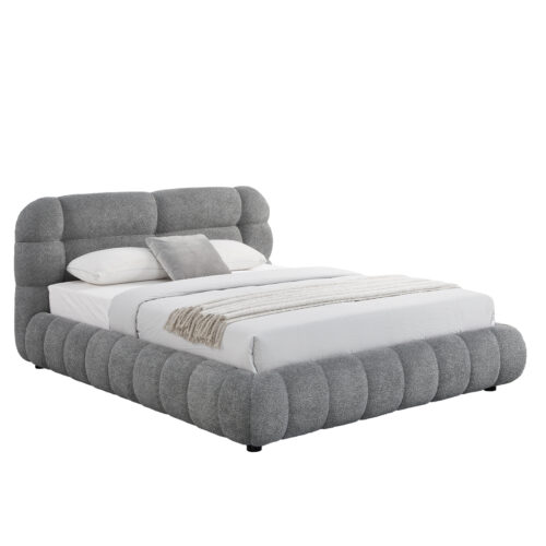 ΚΡΕΒΑΤΙ ΜΕ ΑΠΟΘ.ΧΩΡΟ MOLEN HM730.01 ΓΚΡΙ ΜΠΟΥΚΛΕ ΥΦΑΣΜΑ--ΓΙΑ ΣΤΡΩΜΑ 160x200εκ