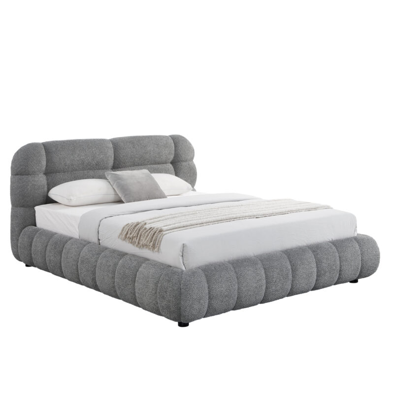 ΚΡΕΒΑΤΙ ΜΕ ΑΠΟΘ.ΧΩΡΟ MOLEN HM730.01 ΓΚΡΙ ΜΠΟΥΚΛΕ ΥΦΑΣΜΑ--ΓΙΑ ΣΤΡΩΜΑ 160x200εκ