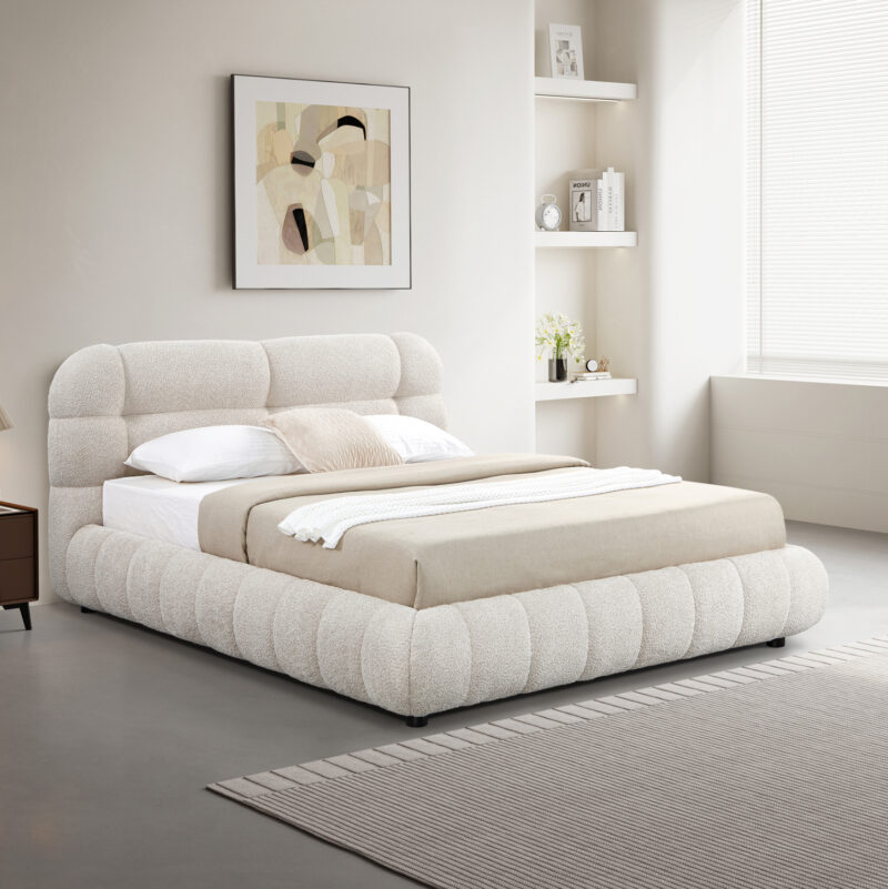 ΚΡΕΒΑΤΙ ΜΕ ΑΠΟΘ.ΧΩΡΟ MOLEN HM730.03 ΜΠΕΖ ΜΠΟΥΚΛΕ ΥΦΑΣΜΑ--ΓΙΑ ΣΤΡΩΜΑ 160x200εκ